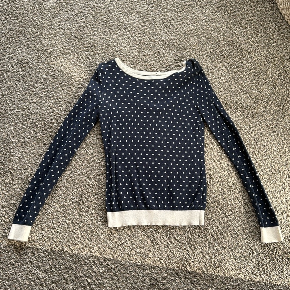Tommy Hilfiger Polka Dot Navy Crew Neck Sweater